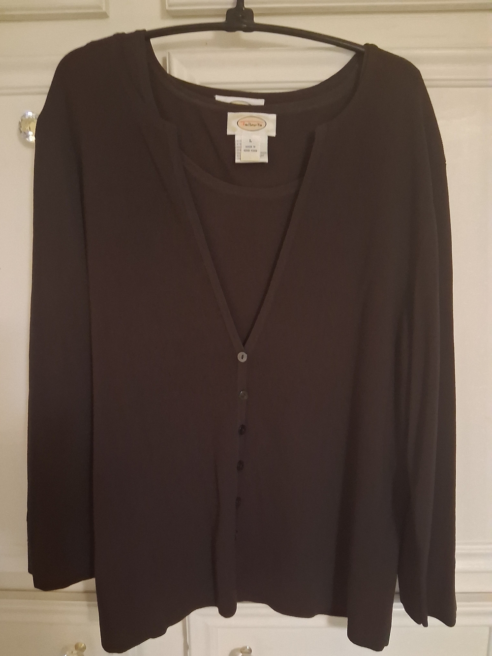 Classic Women's Black Button-Front Sweater 2 Pc